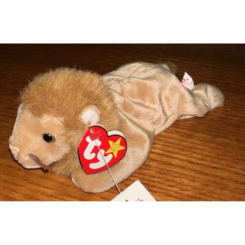 VINTAGE Ty Beanie Babies Collection 1996 Roary Plush Lion Tan Blonde